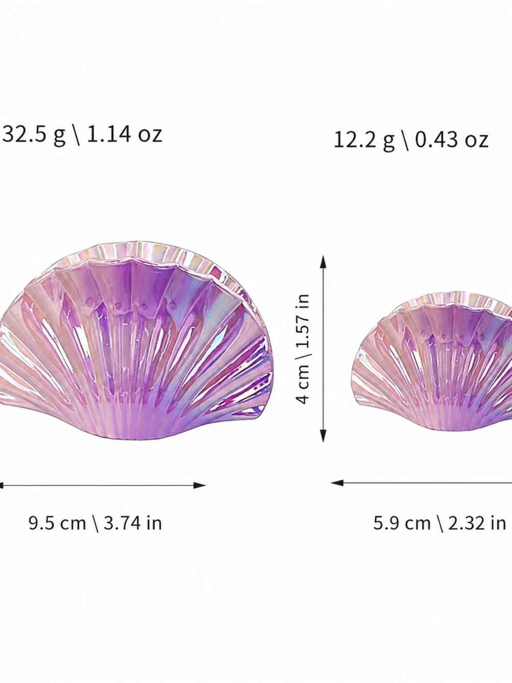 Iridescent Shell Hair Clip - Purple Pink Shimmer